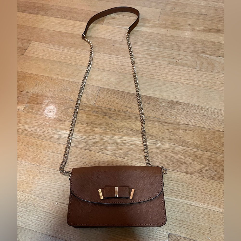 Michael Kors Brown Crossbody Bag with Gold Chain